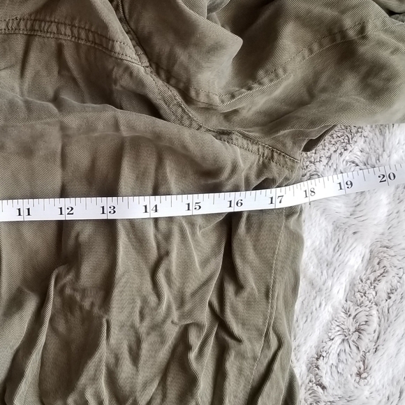 Max Studio Martini Olive Green Long Tie Waist Open Utility Jacket NWT Size M - Picture 7 of 9